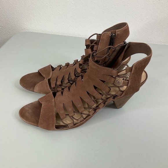 Vince Camuto Eliaz Gladiator Brown Sandals Size 12 - Picture 3 of 8